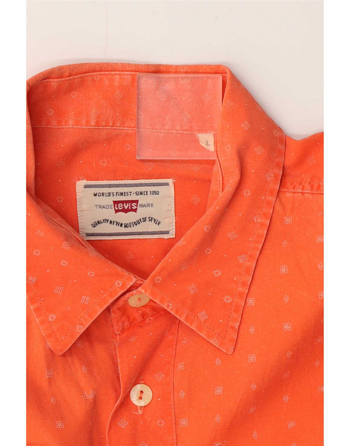 Levi's Chemise à Manches Courtes Homme Large Orange à Pois