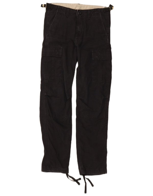 Carhartt Pantalon cargo droit pour homme W28 L30 Noir en coton à fines rayures