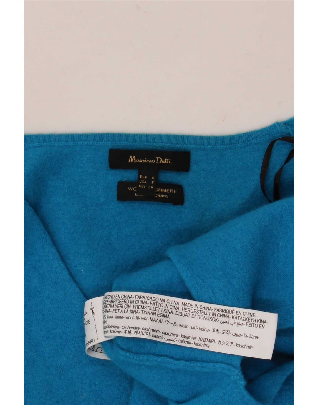 Massimo Dutti Pull court surdimensionné à col en V pour femme UK 10 Petit Bleu