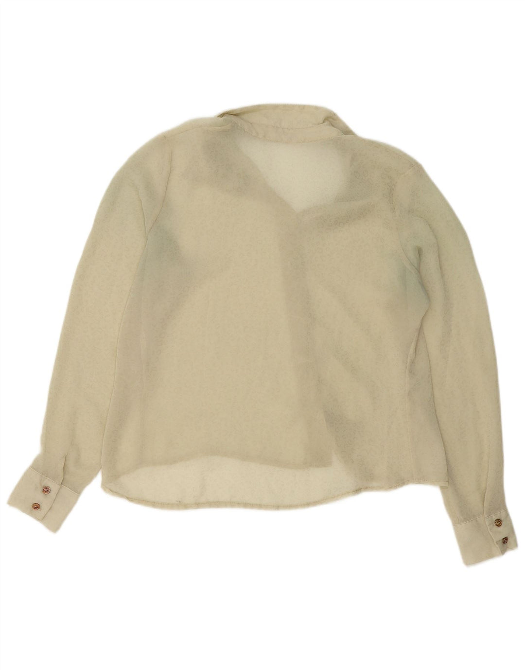 vintage Femmes Voir à travers la chemise UK 14 Beige moyen
