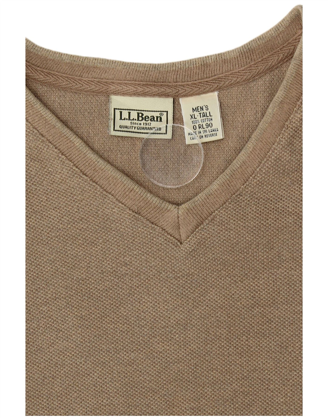 L.L.Bean Haut Homme Manches Longues XL Coton Beige