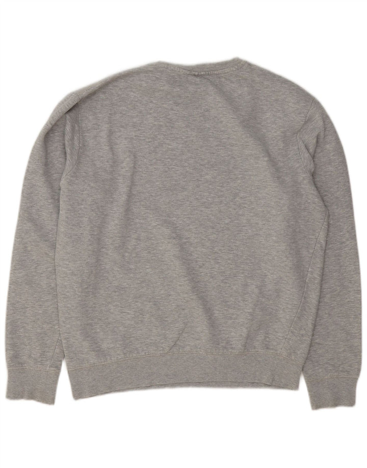 Fila Homme Graphic Sweatshirt Jumper Large Gris Moucheté Coton