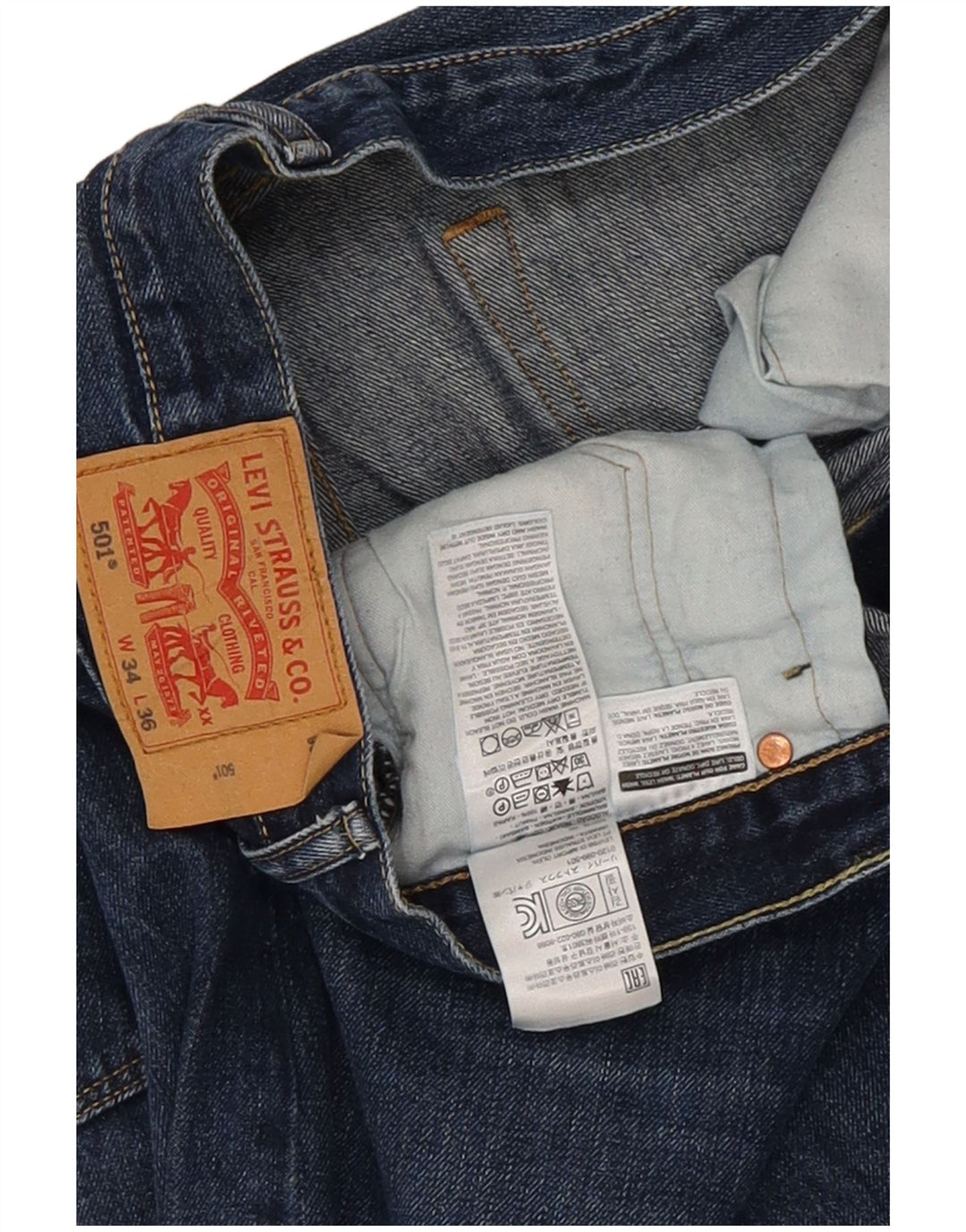 Levi's Jean Droit 501 Homme Bleu W34 L36 Coton