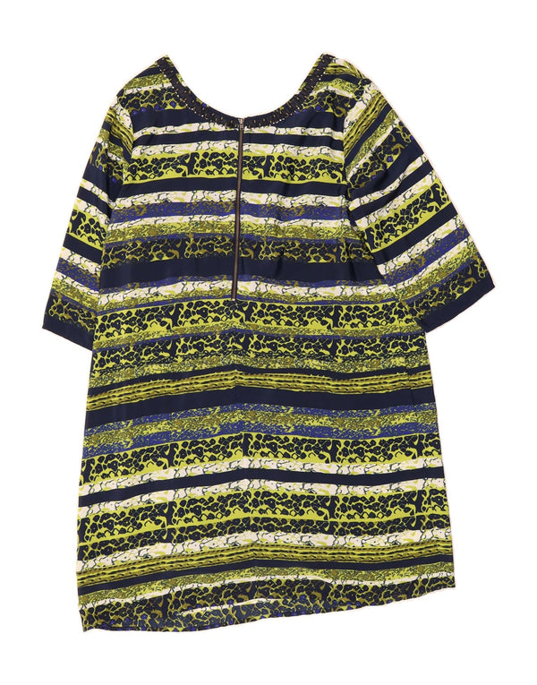 PER UNA Robe de Tente à Manches 3/4 pour Femme UK 20 2XL Rayé Multicolore
