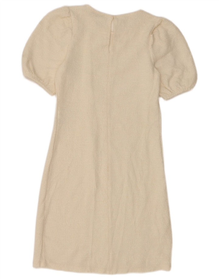 Zara Robe fourreau pour femme UK 8 Petit coton blanc