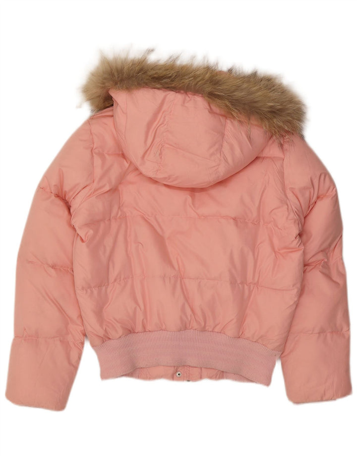 Adidas Veste rembourrée à capuche pour femme UK 12 Polyester rose moyen