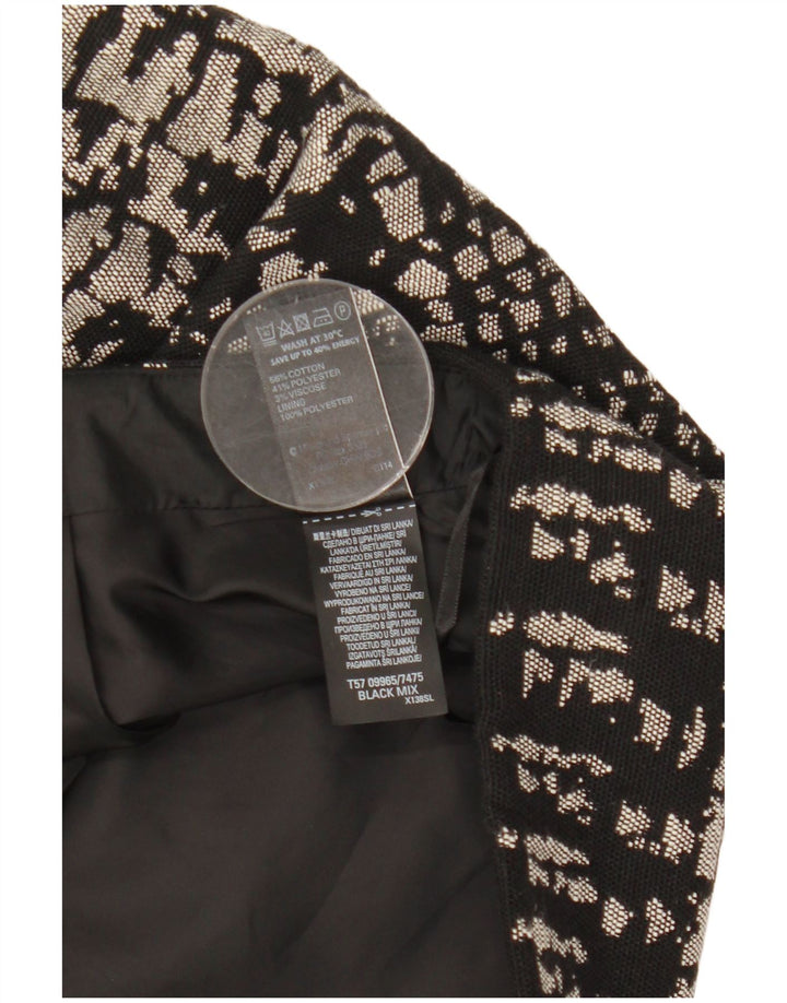 Marks & Spencer Mini jupe femme UK 12 Medium W31 coton géométrique noir
