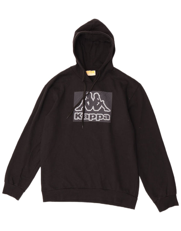 Kappa Pull à capuche graphique pour femme Grand coton noir