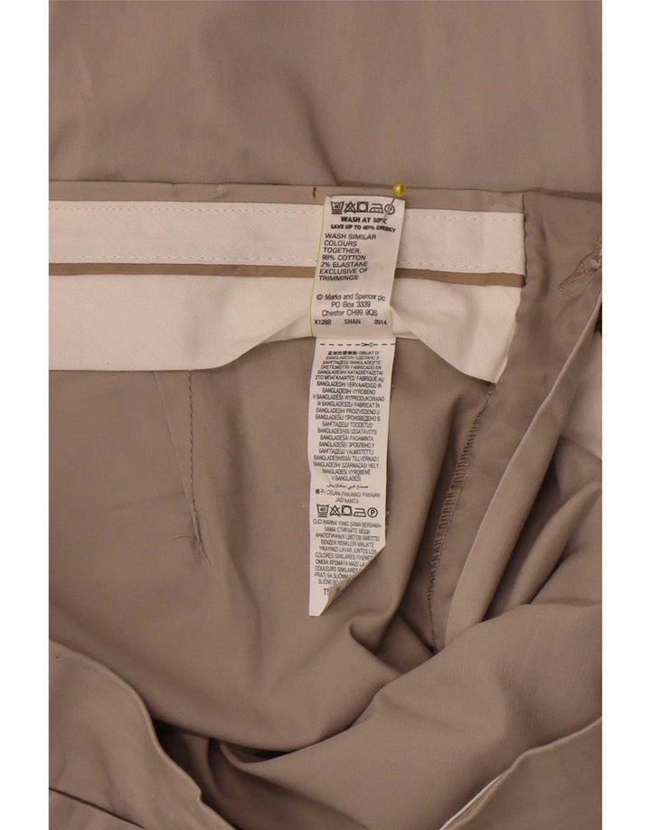 Marks & Spencer Pantalon Capri Femme W30 L20 Coton Beige