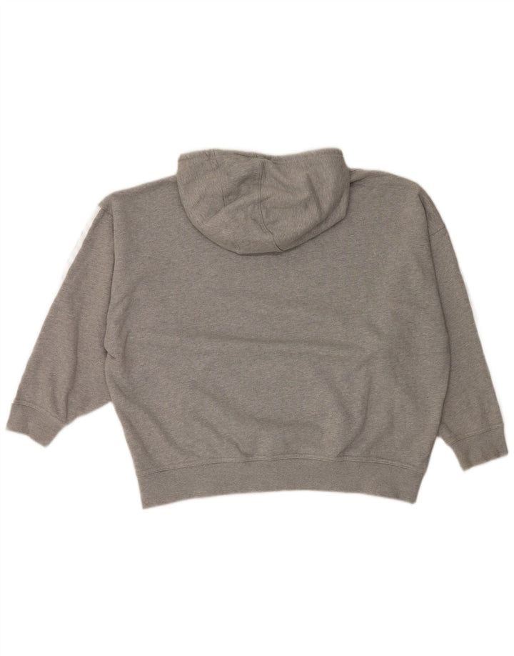 Adidas Pull à capuche surdimensionné pour femme UK 14 Gris moyen Coton
