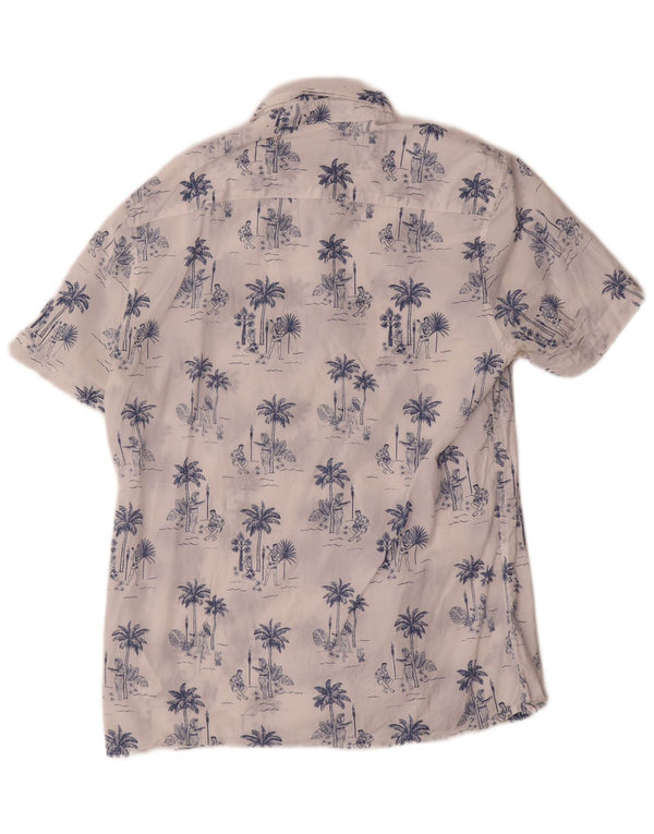 French Connection Chemise Graphique Coupe Classique Homme Blanc Moyen Coton