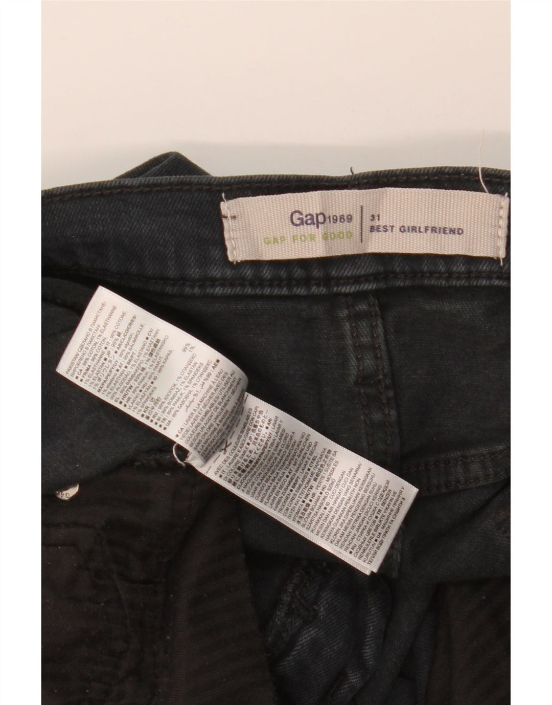 GAP Jean Slim Girlfriend Femme W31 L27 Coton Noir