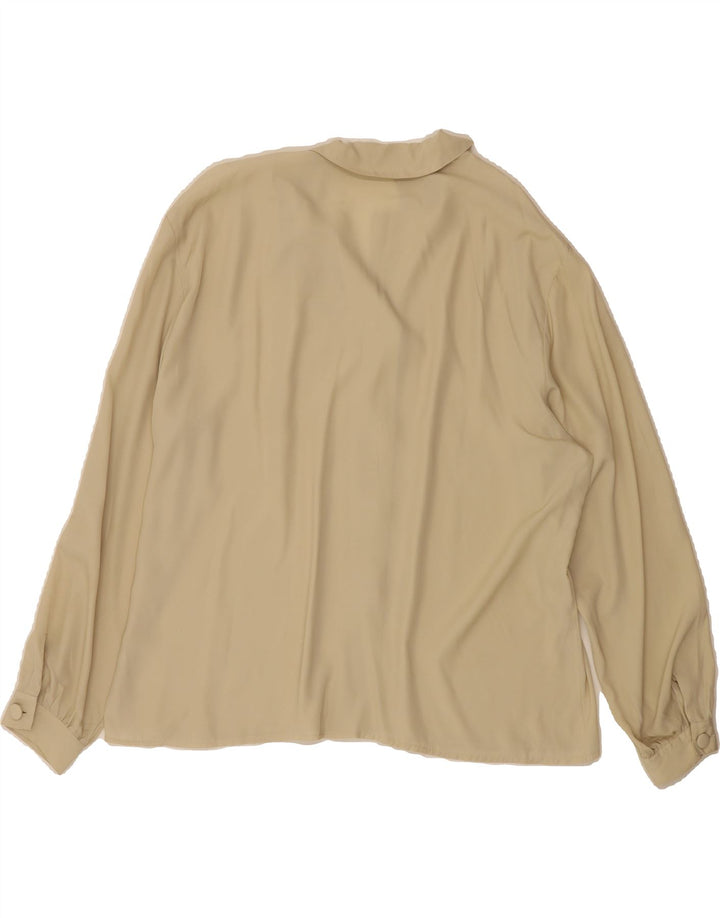 VINTAGE Womens Shirt Blouse UK 20 2XL Beige Polyester Vintage Vintage and Second-Hand Vintage from Messina Hembry 