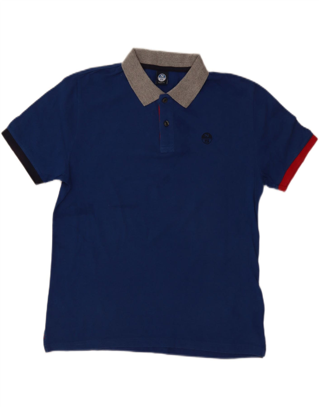 North Sails Polo Homme Coupe Regular Coton Colorblock Bleu Marine Moyen