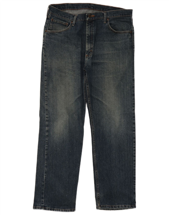 Wrangler Jean droit coupe droite W38 L30 pour homme en coton bleu