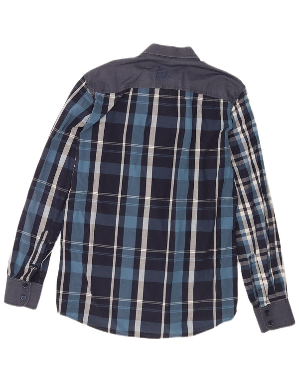 Desigual Chemise Homme Bleu Marine Moyen Carreaux Coton