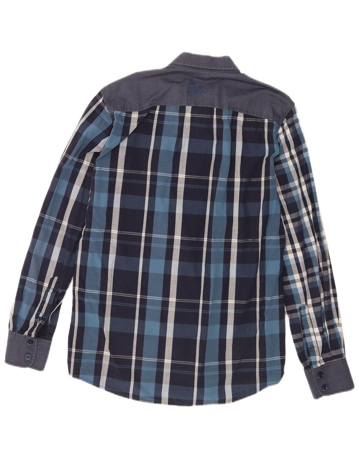 Desigual Chemise Homme Bleu Marine Moyen Carreaux Coton