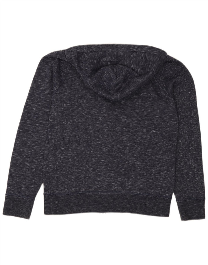 HOLLISTER Pull à capuche zippé pour homme en coton moucheté bleu marine Small