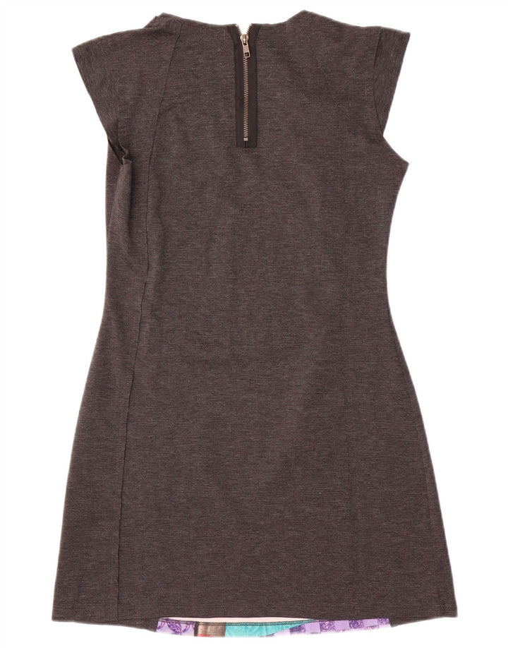 DESIGUAL Robe fourreau pour femme UK 42 Gris moyen patchwork