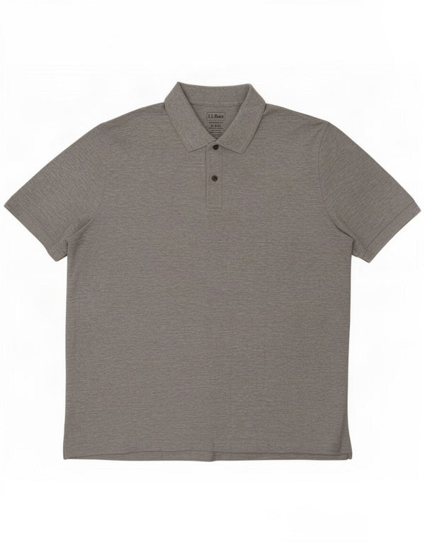 L.L.Bean Polo Homme Coupe Traditionnelle XL Gris Coton