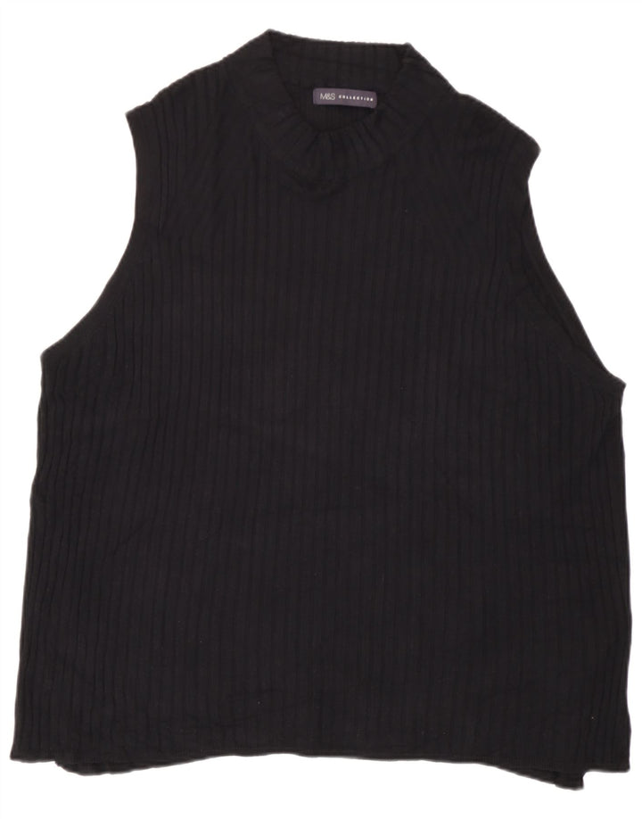 Marks & Spencer Débardeur Femme UK 24 4XL Noir Viscose