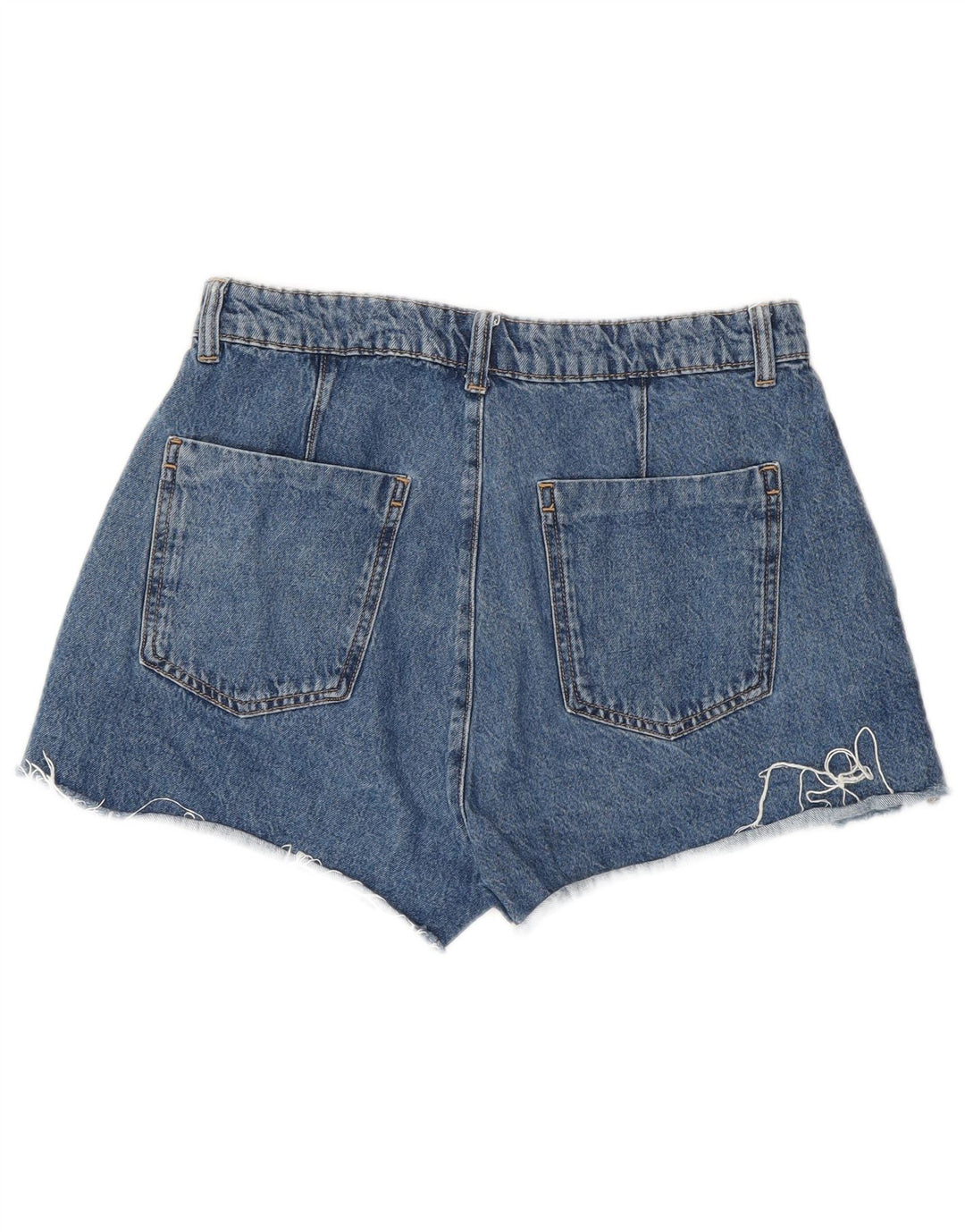 Zara Pantalon chaud en denim taille haute pour femme Medium W28 Bleu