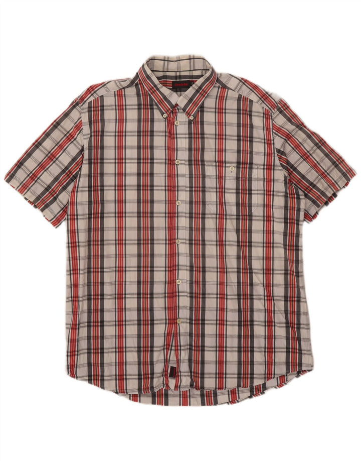 Invicta Chemise à manches courtes pour homme 2XL à carreaux rouges