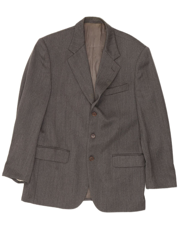 Ferre Veste Blazer 3 Boutons Homme IT 50 Large Gris Laine Vierge