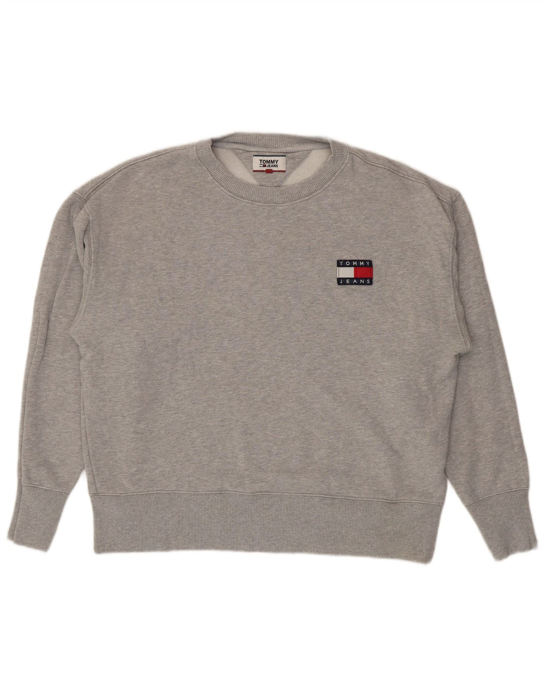 Tommy Hilfiger Sweat-shirt pour homme en coton moucheté gris grand