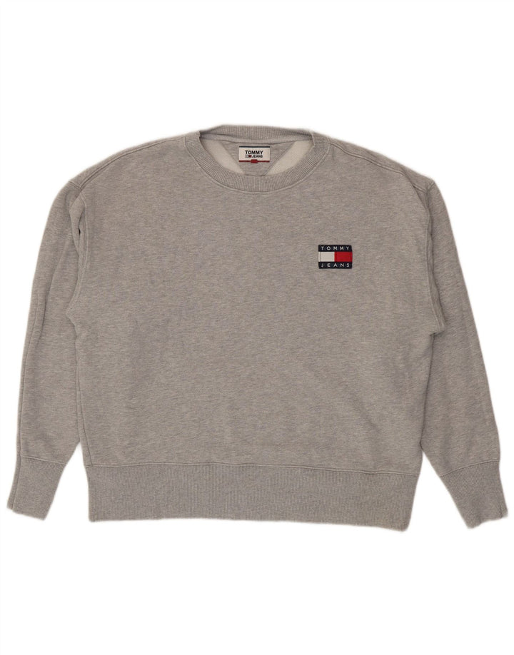 Tommy Hilfiger Sweat-shirt pour homme en coton moucheté gris grand