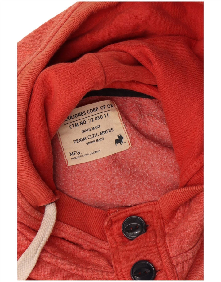 Jack & Jones Pull à Capuche Graphic Button Neck Homme Rose Moyen Colourblock