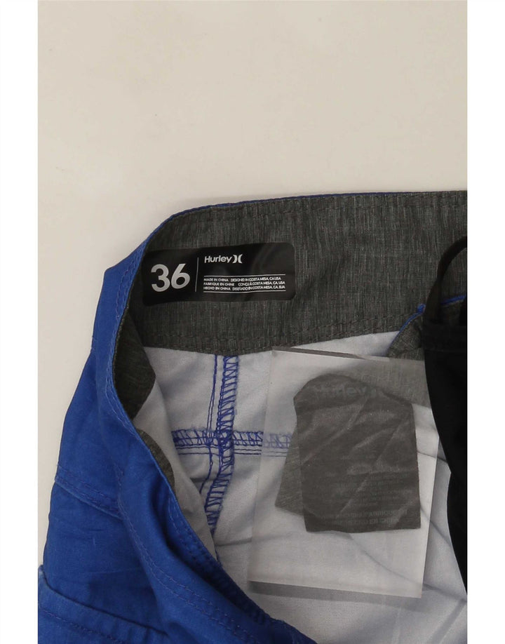 Hurley Short de bain graphique pour homme en polyester à rayures bleues
