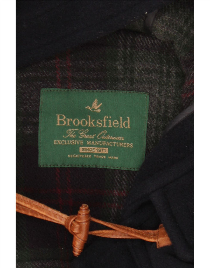 Brooksfield Duffle Coat à capuche pour homme IT 50 Large en laine bleu marine