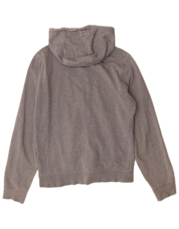 NIKE Mens Zip Hoodie Sweater Medium Grey Flecked Cotton