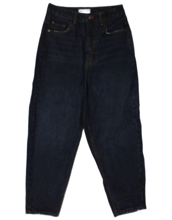 Zara Jean court taille haute pour femme EU 38 Small W28 L24 Bleu marine