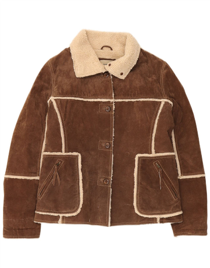 Conbipel Veste Shearling Femme IT 48 XL Cuir Marron
