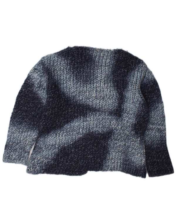Bottega Femme Cardigan Pull UK 16 Large Bleu Marine Laine