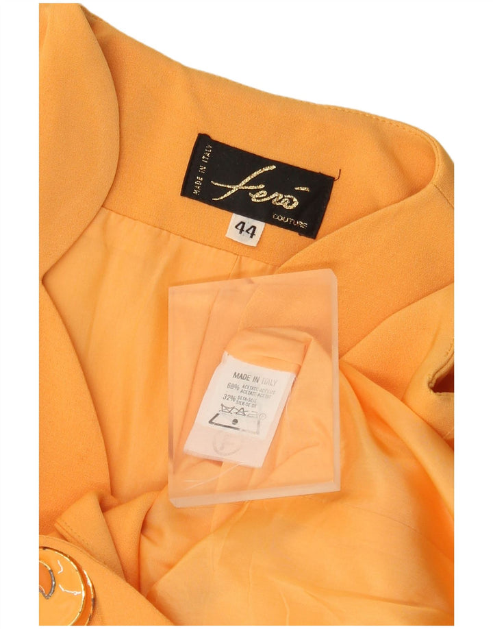 vintage Femme 1 Bouton Blazer Veste IT 44 Acétate Orange Moyen