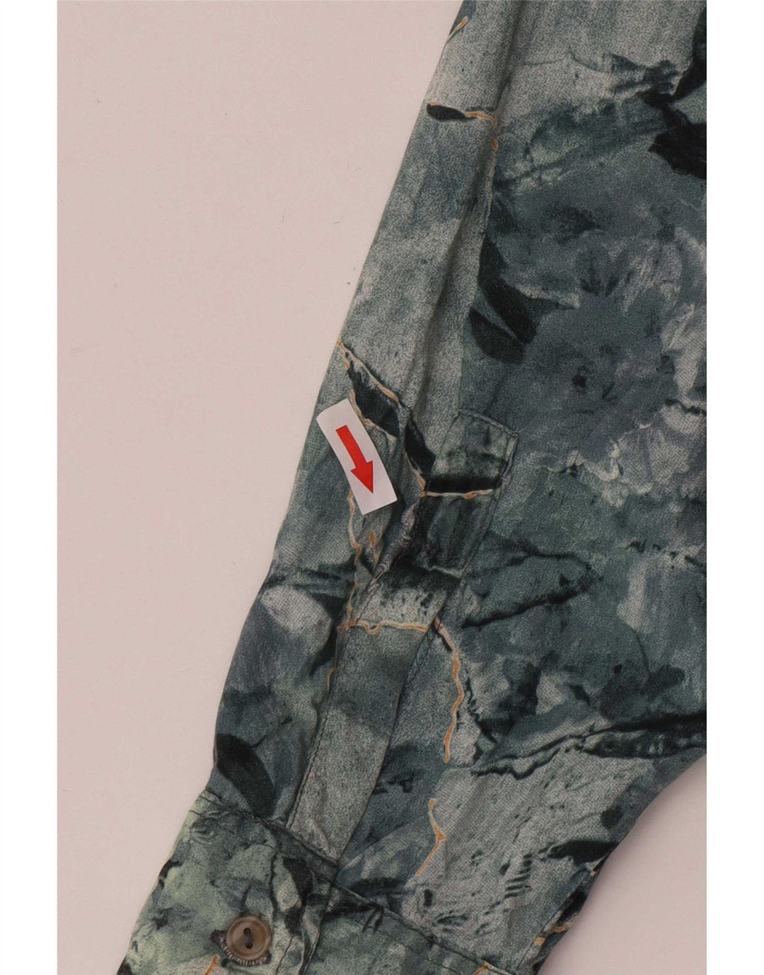 Chemise vintage à motif abstrait pour homme XL Bleu Viscose