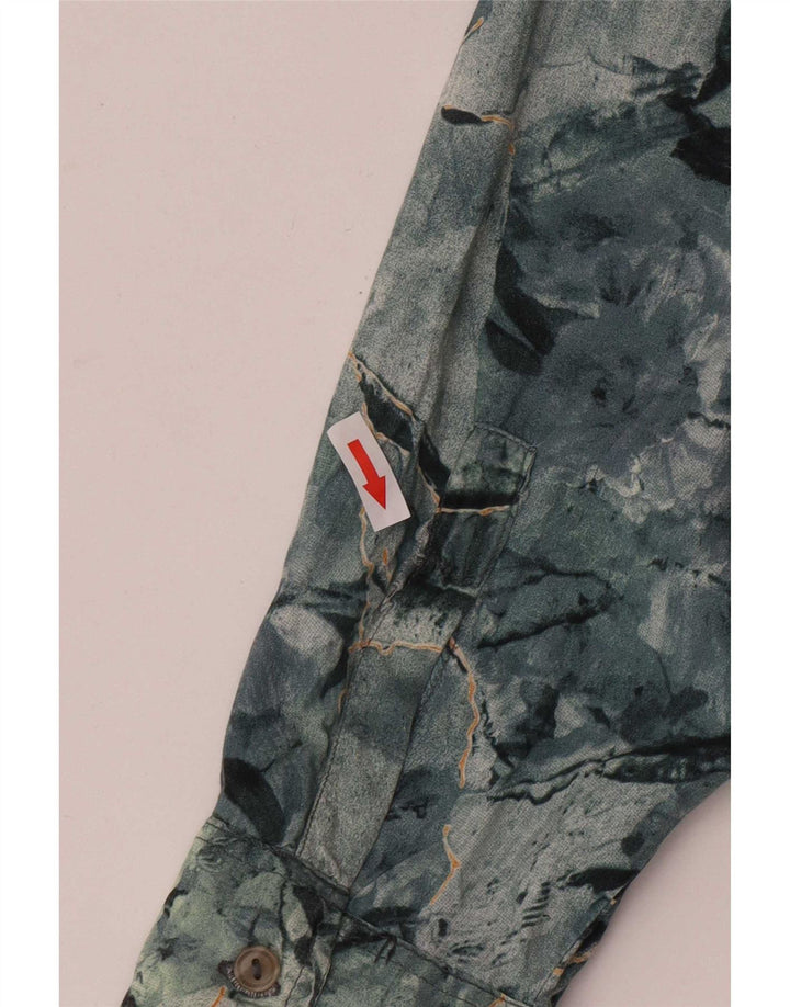 Chemise vintage à motif abstrait pour homme XL Bleu Viscose