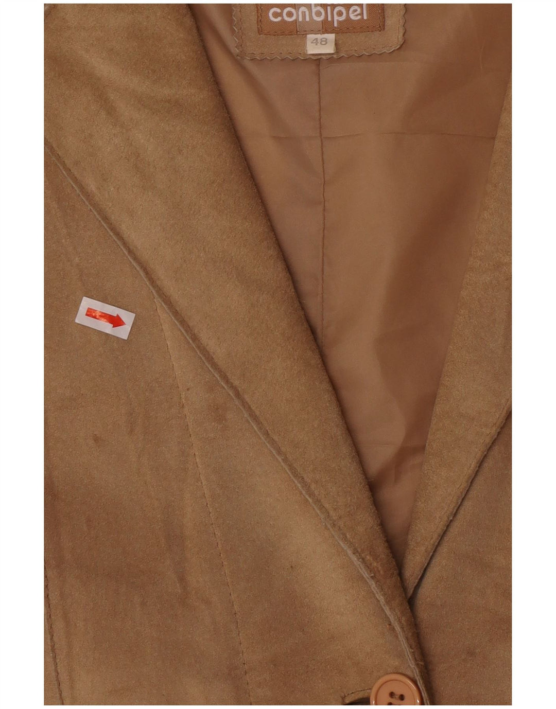 Conbipel Veste Blazer En Daim Pour Femme À 2 Boutons IT 48 XL Cuir Beige