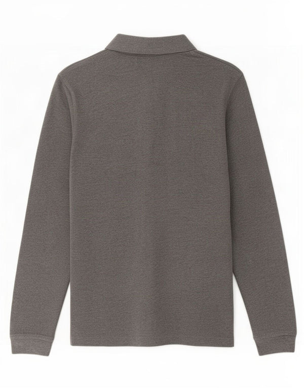 Lyle & Scott Polo à manches longues pour hommes, grand coton gris