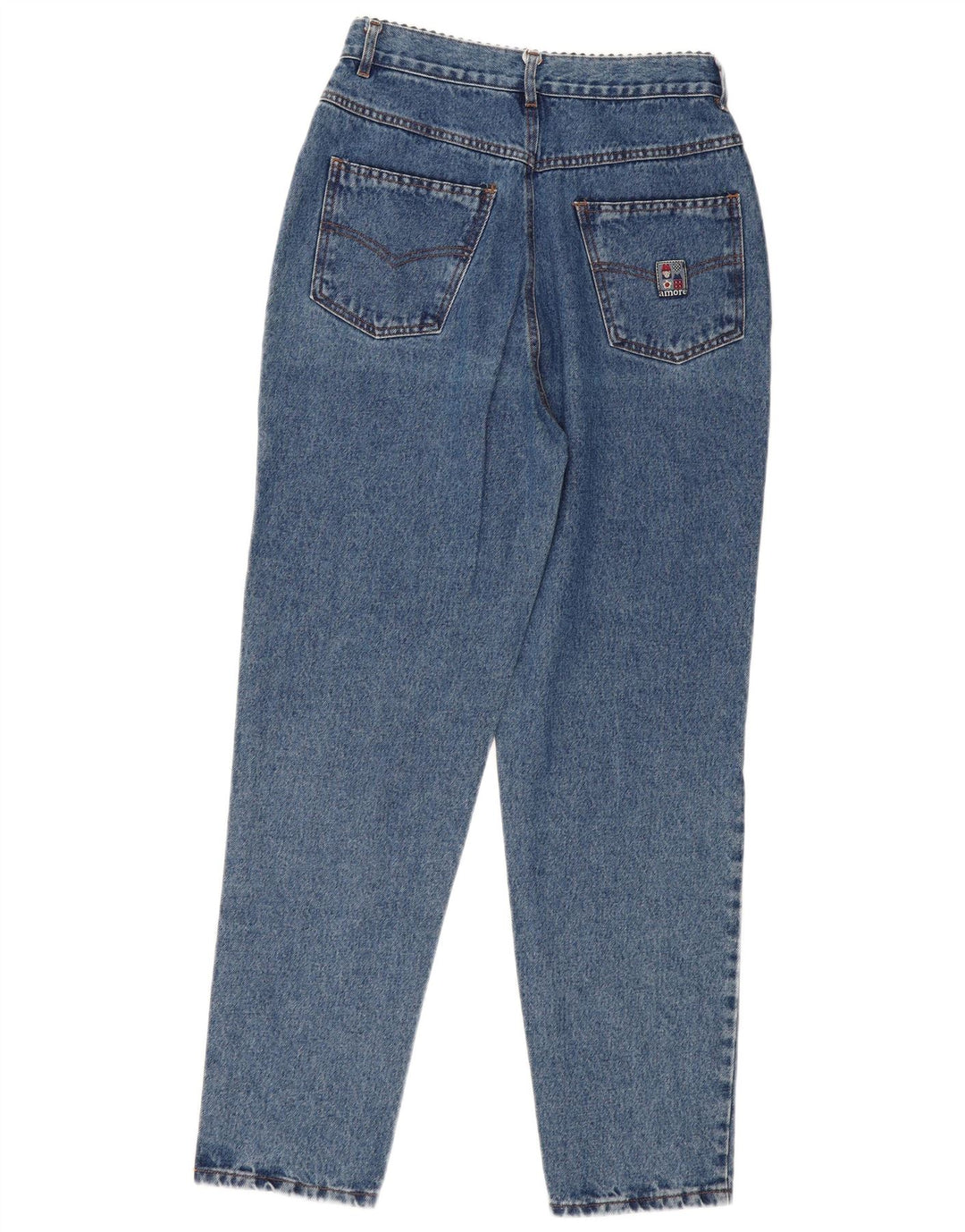 vintage Femme Fuselé Taille Haute Jeans W32 L30 Coton Bleu