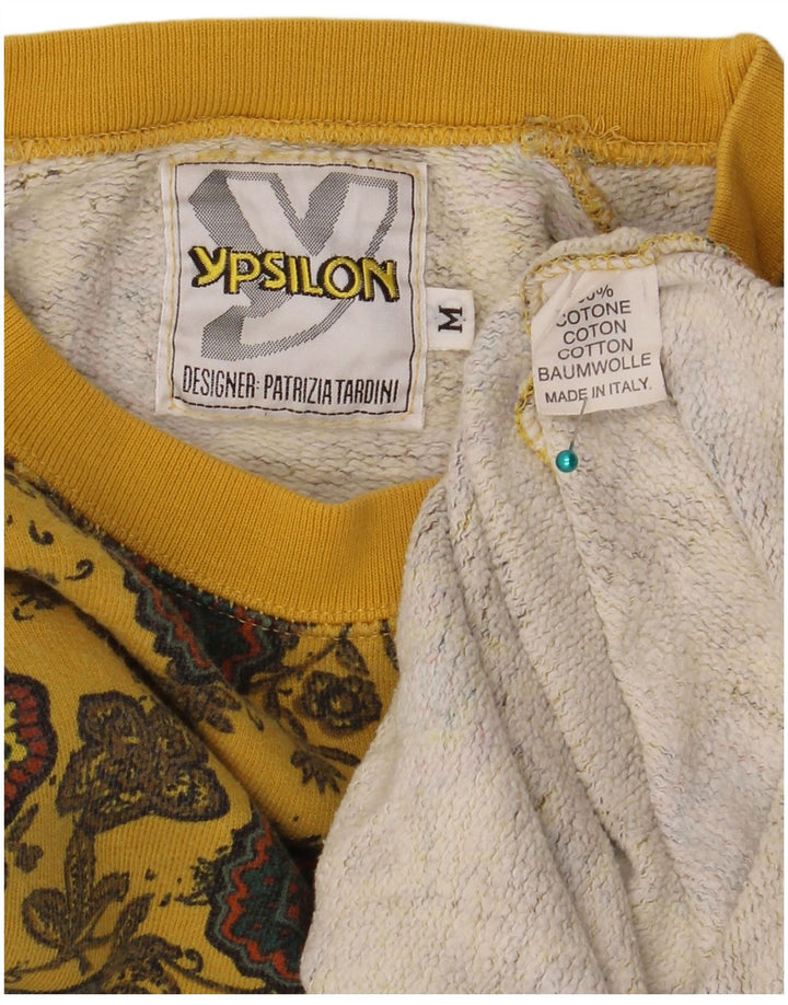 PATRIZIA DINI Sweat-shirt pour femme UK 14 Medium Jaune Floral