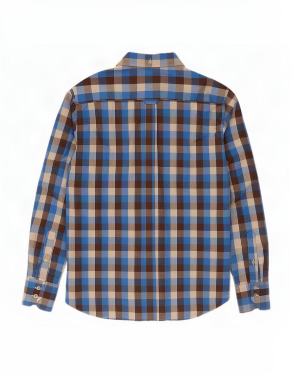 Ben Sherman Mens Shirt XL Blue Gingham Cotton