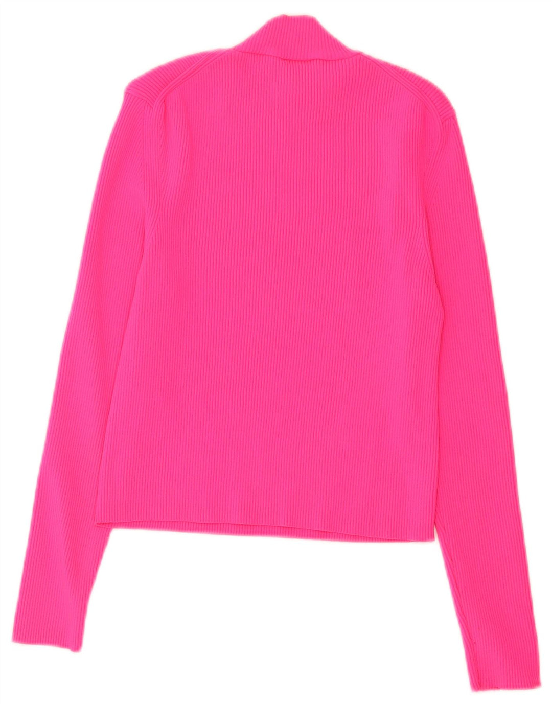 Zara Femme Crop Top Manches Longues UK 14 Large Rose Polyamide