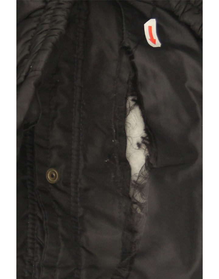 gilet rembourré vintage pour hommes UK 38 Polyester noir moyen