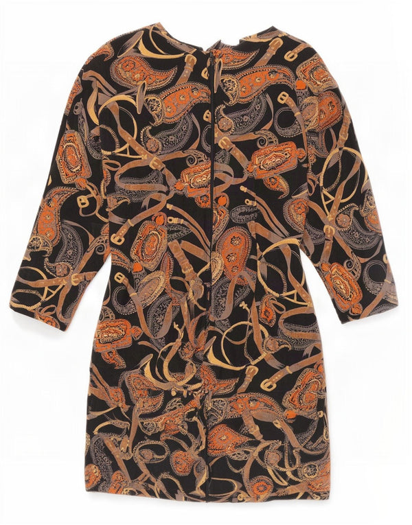Perceptions Robe fourreau à manches 3/4 pour femme UK 8 Small Black Paisley