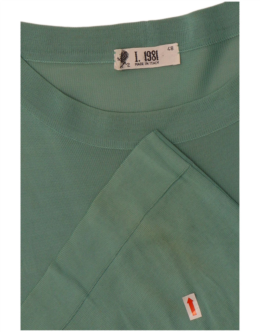 T-Shirt Vintage Homme Top IT 48 Viscose Vert Moyen