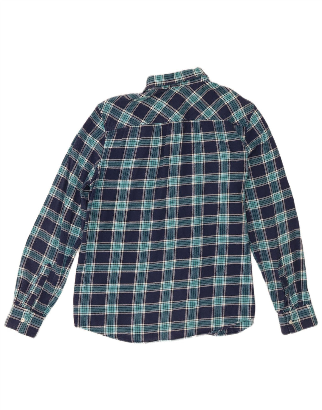Lands End Chemise en flanelle pour femme UK 14 Coton à carreaux bleu marine moyen